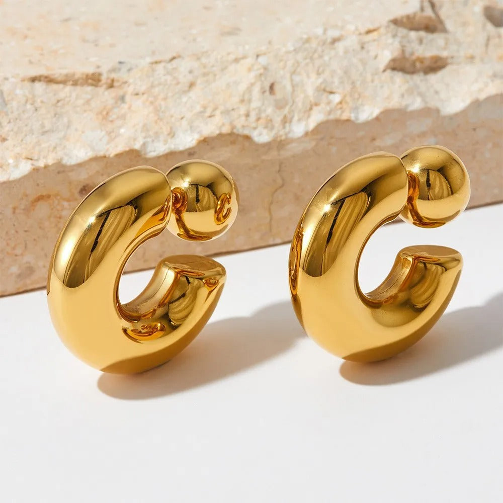 Ayla – Bold Gold-Colored Hoops