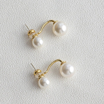 Mav – Elegant Double Pearl Stud Earrings