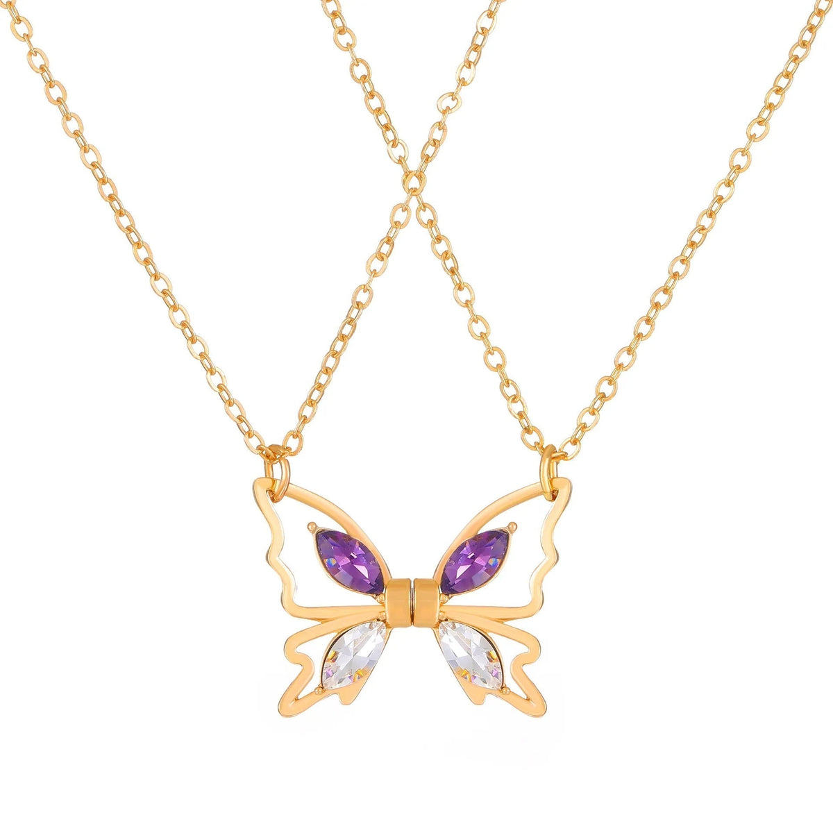 April – Magnetic Butterfly Necklace in Gold