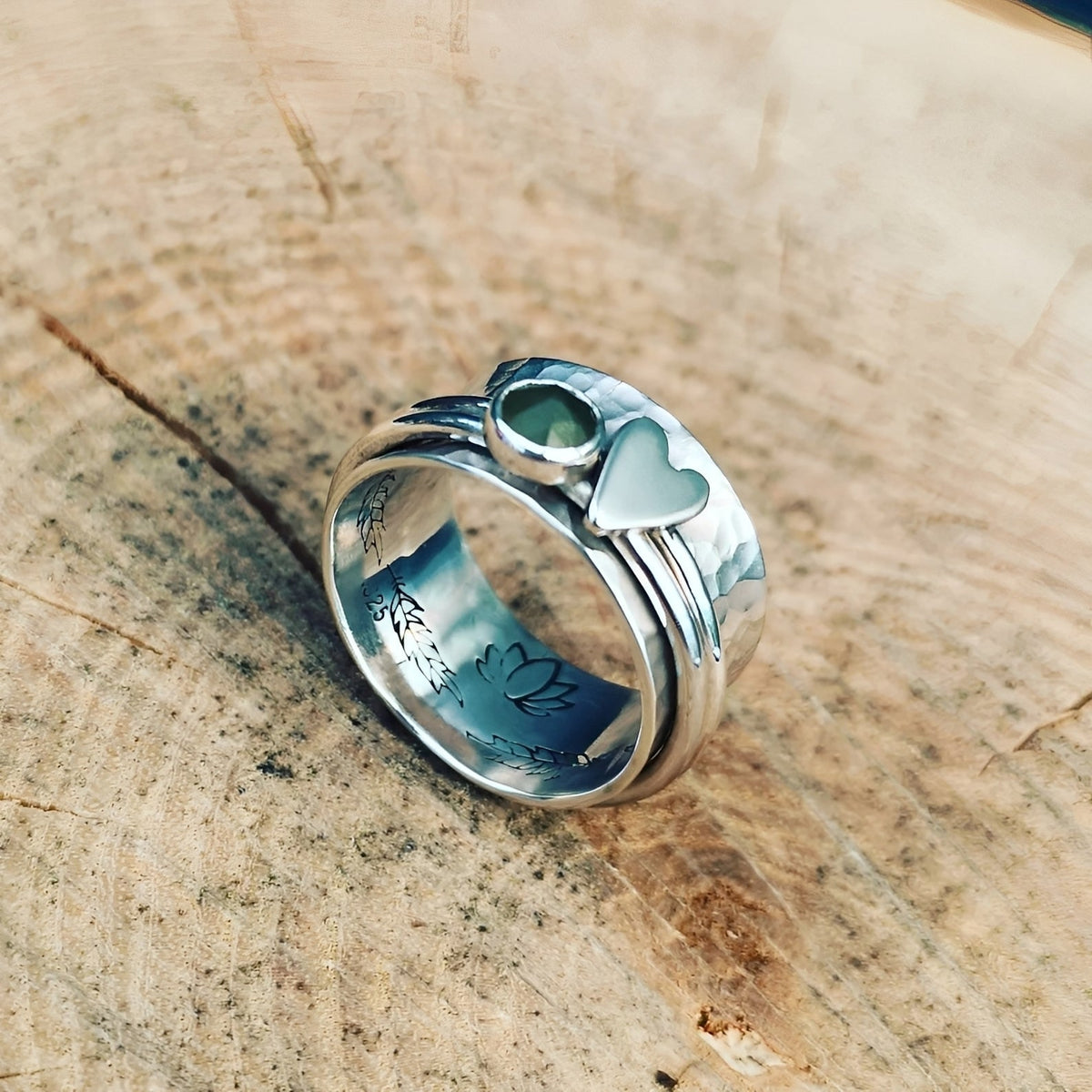 Maely – Heart Ring in Vintage Silver Style