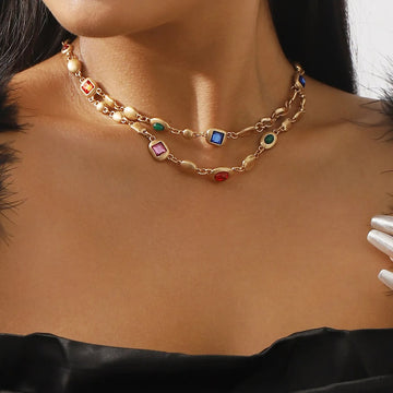 Aileen – Double Stranded Colorful Beads Necklace