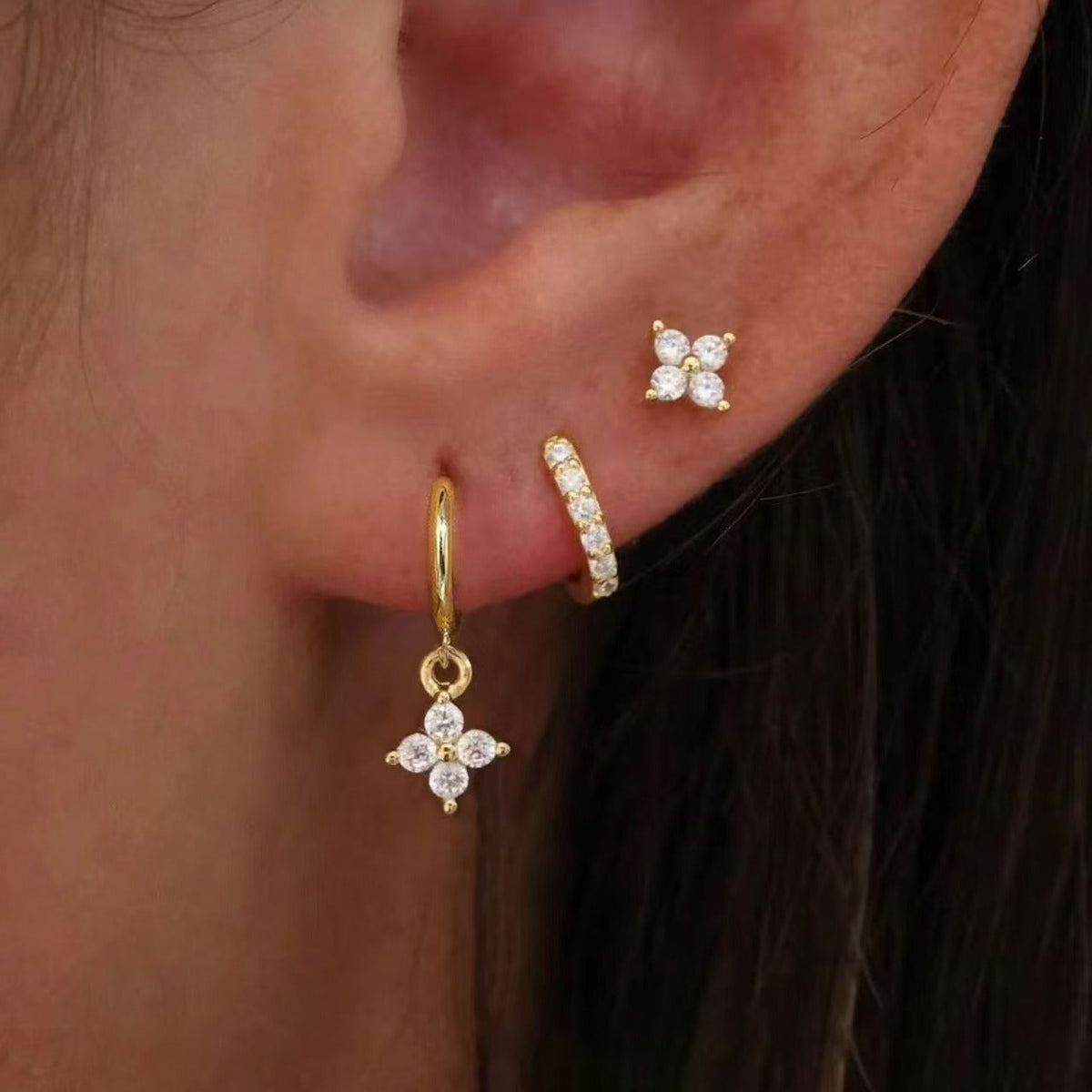 Mariana – Three-piece stud earring set featuring zirconia