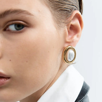 Colette – Vintage Pearl Earrings crafted from Stainless Steel