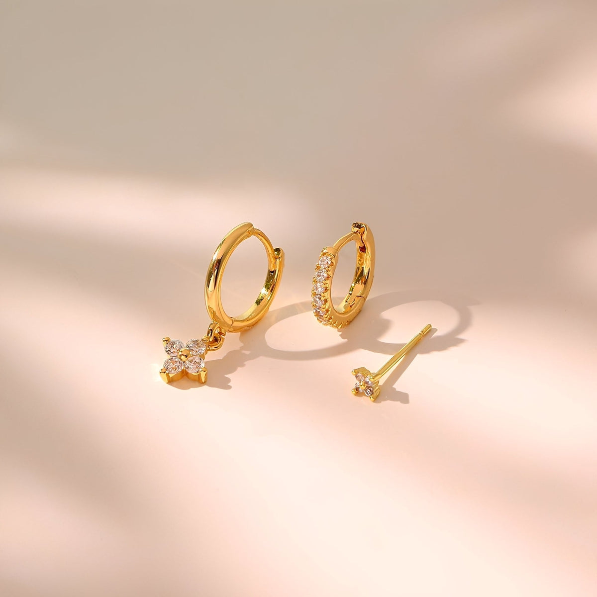 Selena – Earring Set with Clip and Zirconia