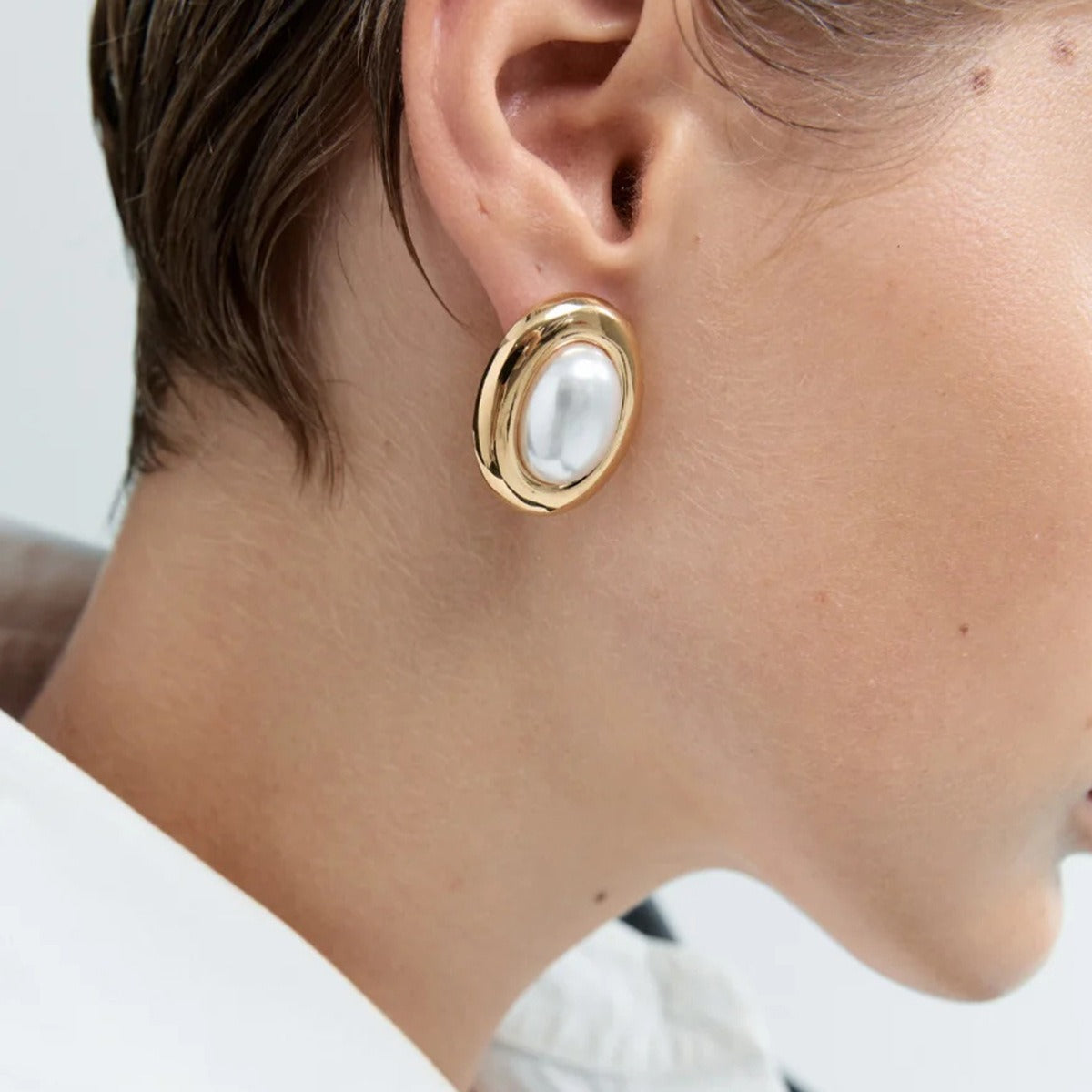 Colette – Vintage Pearl Earrings crafted from Stainless Steel