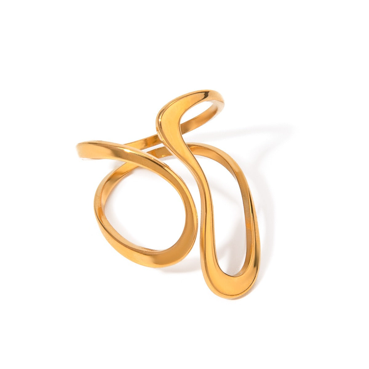 Dori – Open Irregular Gold Plated Spiral Ring