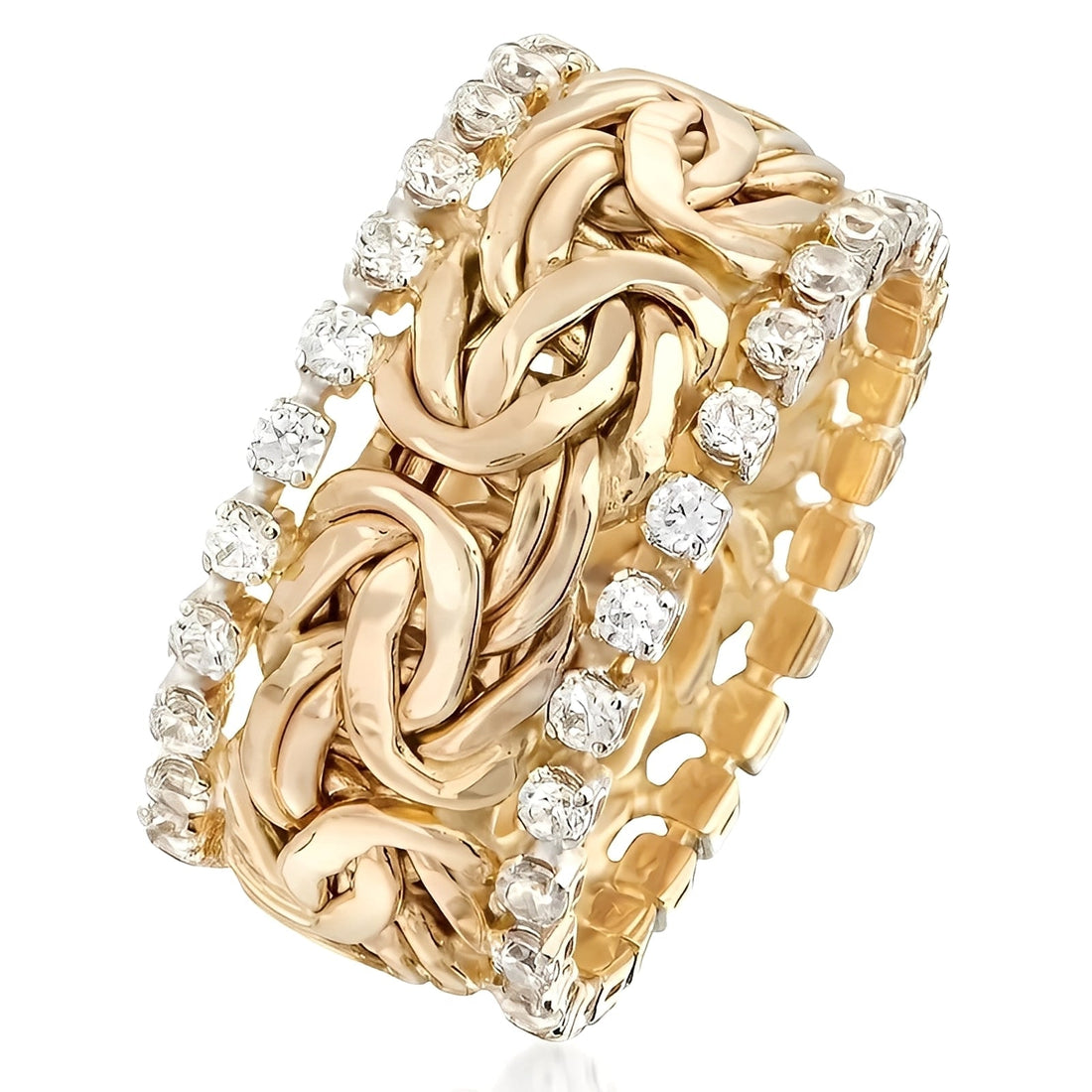 Lydia – Jewelry item crafted from braided gold featuring zirconia