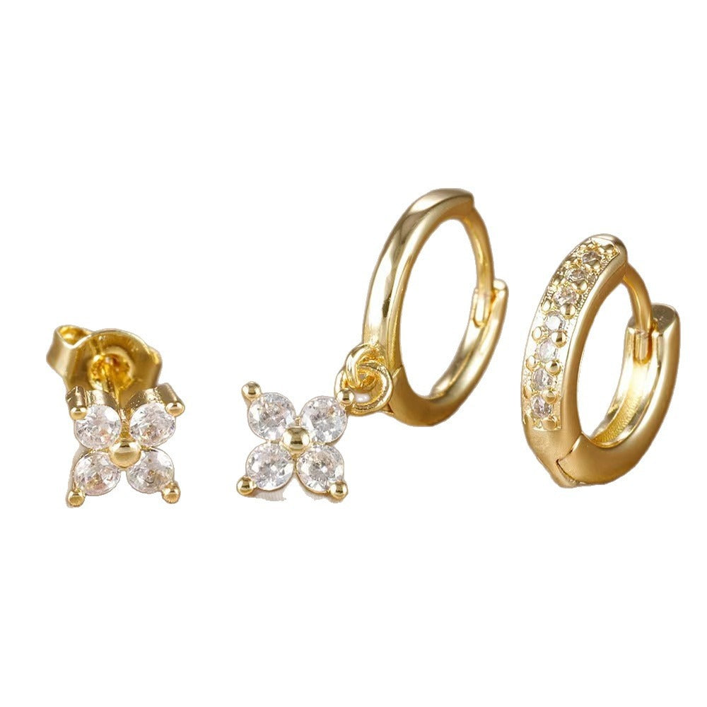Mariana – Three-piece stud earring set featuring zirconia
