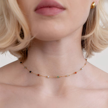 Malou – Necklace with Colorful Links and Pearls