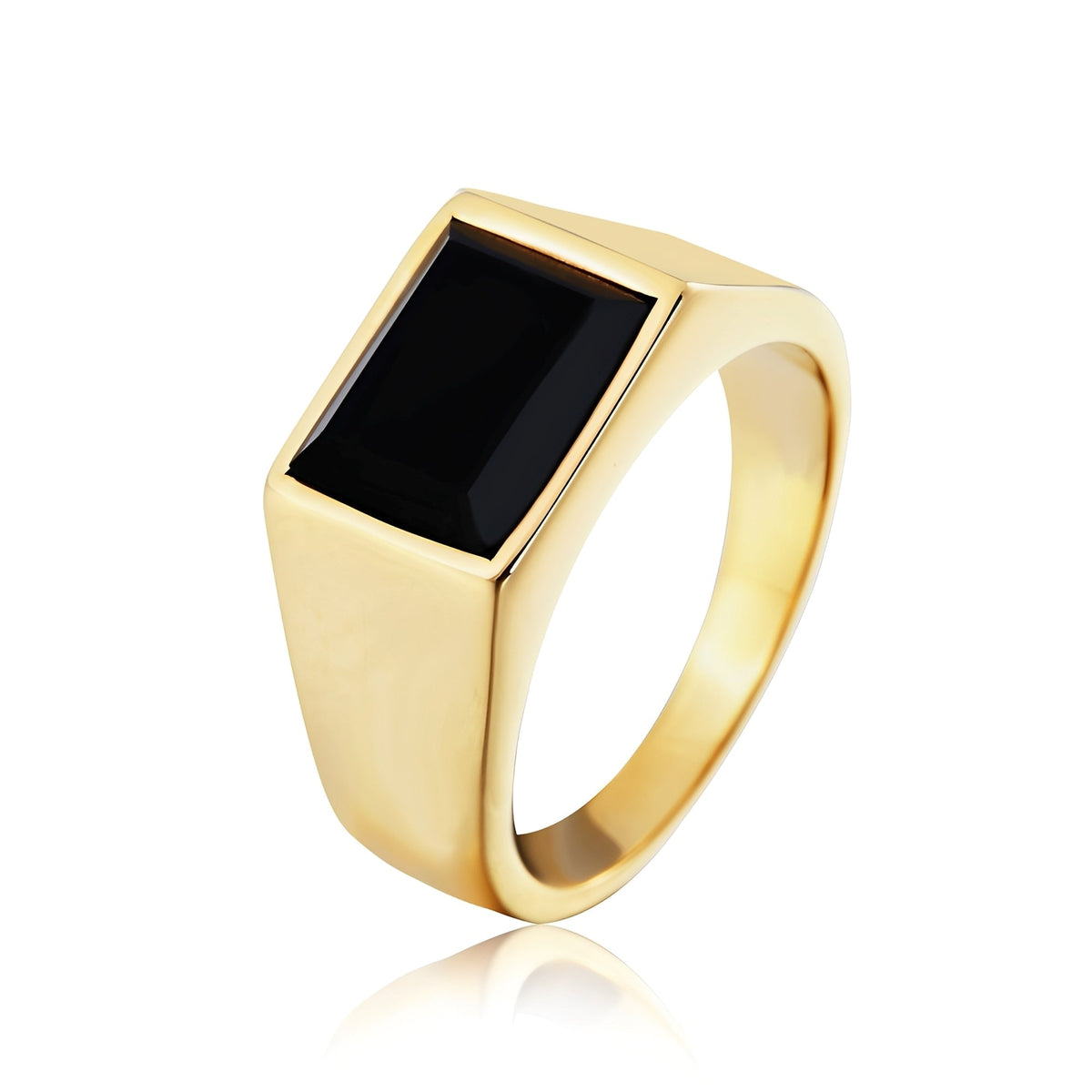 Daro – Men's Signet Ring Featuring Black Stone