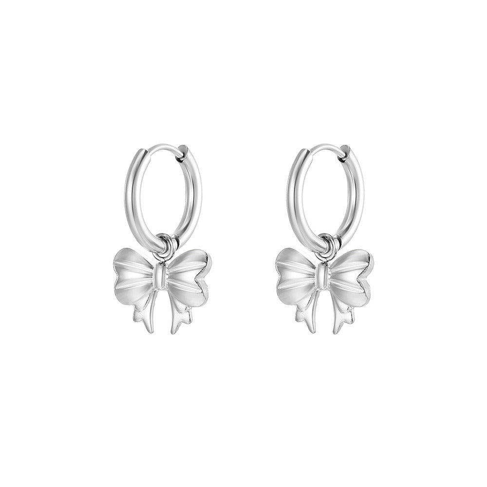 Carla – Bow Hoop Earrings Gold Plated