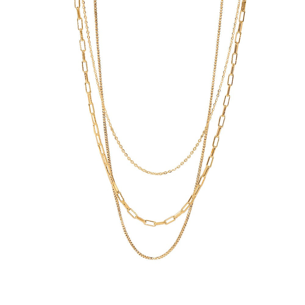 Lena – Gold-Plated Necklace with 3 Rows