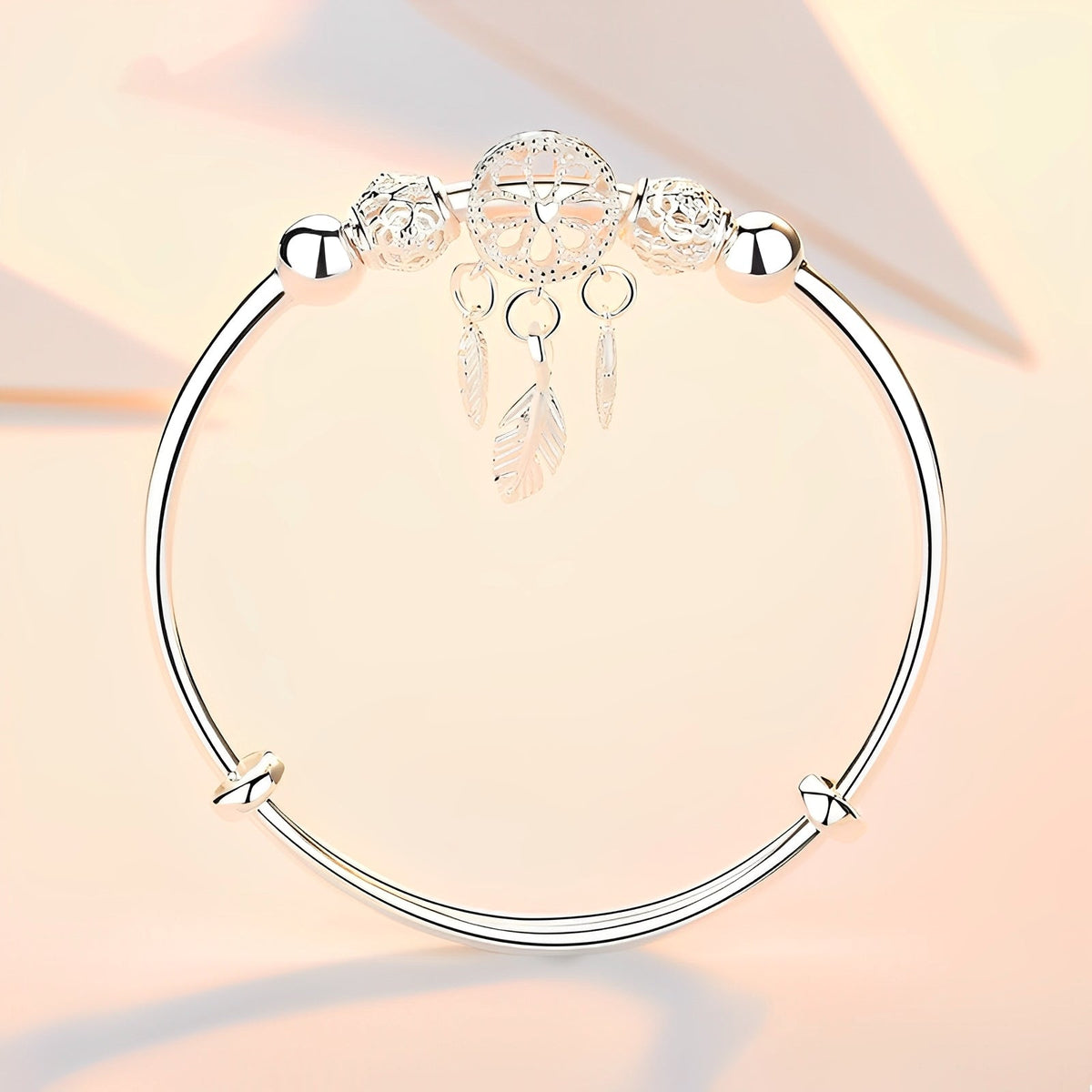 Aiyana – Adjustable Dreamcatcher Bracelet Crafted from 925 Silver