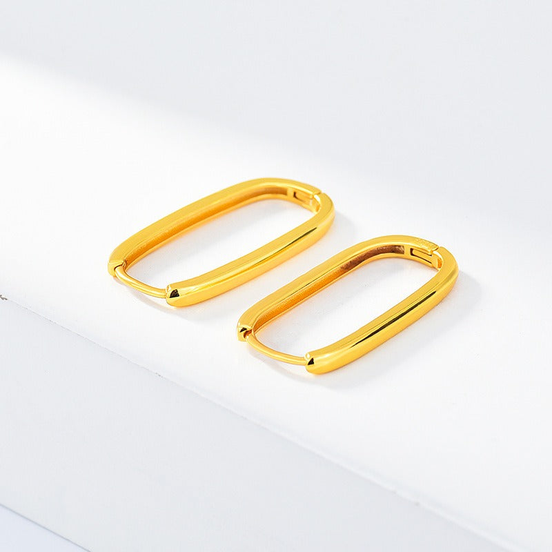 Laura – Square Retro Huggie Hoops