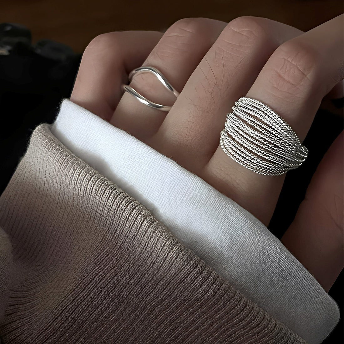 Miley – Layered Silver Ring