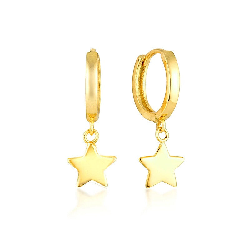 Stellia – Five-Pointed Star Earrings in Gold