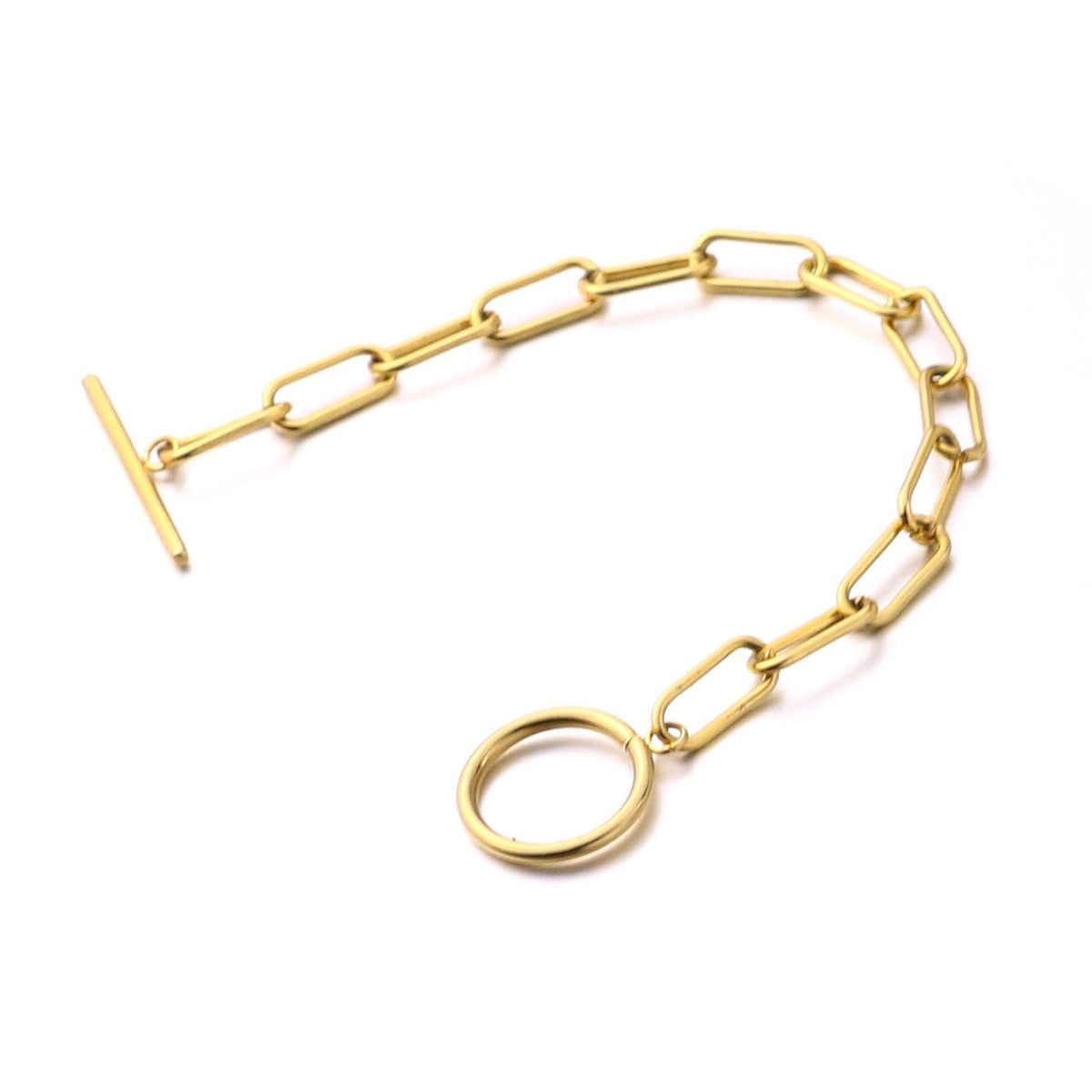Millie – T-Bar Bracelet featuring Rectangular Elements in Gold