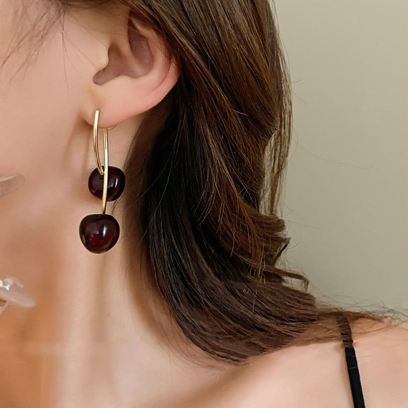 Chéri – Cherry-shaped golden earrings