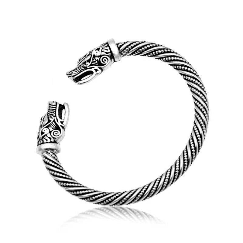 Ragnar – Viking Bracelet in Antique Silver Look for Men
