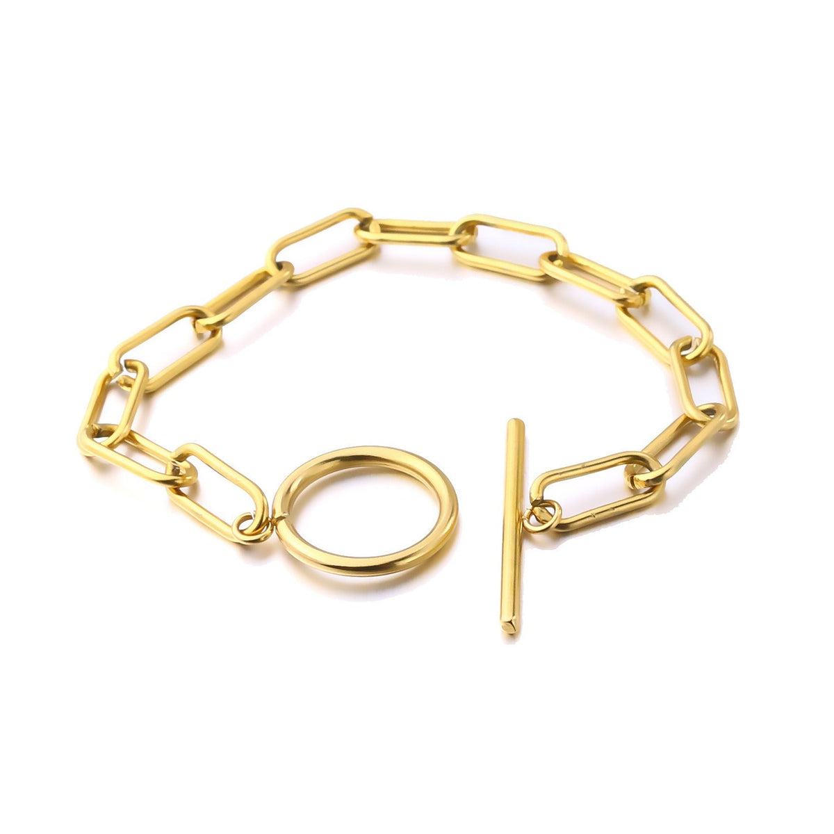 Millie – T-Bar Bracelet featuring Rectangular Elements in Gold