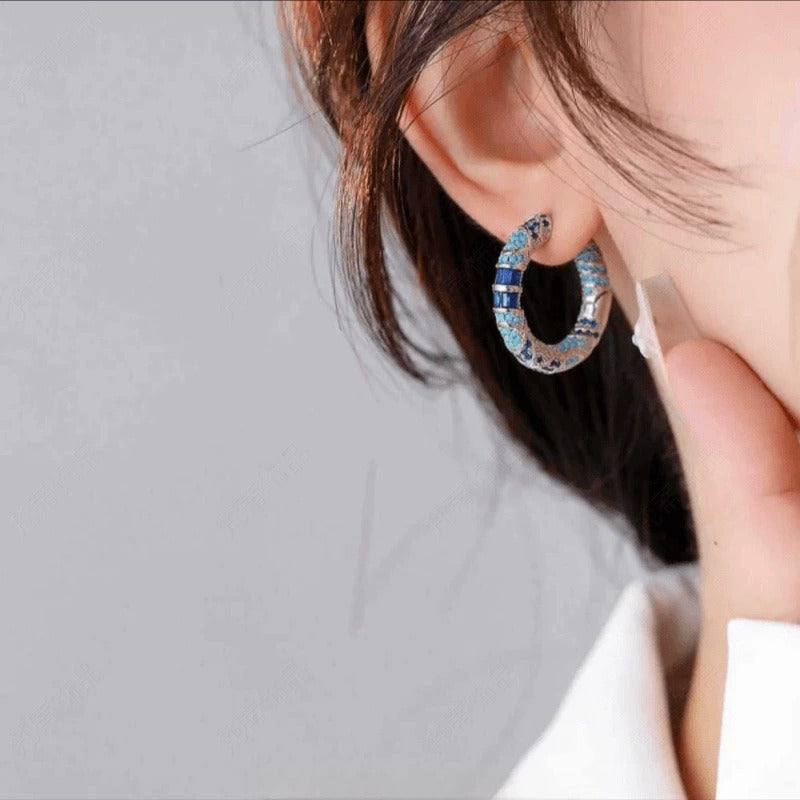Naelle – Earrings crafted from Blue Zirconium