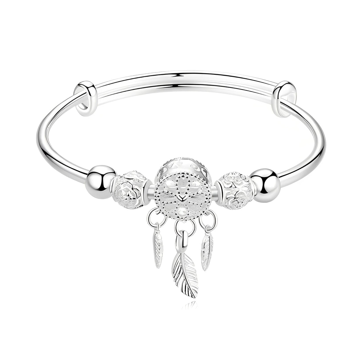 Aiyana – Adjustable Dreamcatcher Bracelet Crafted from 925 Silver
