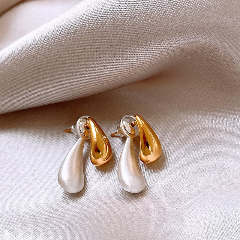 Alina – Dual-Tone Drop Earrings