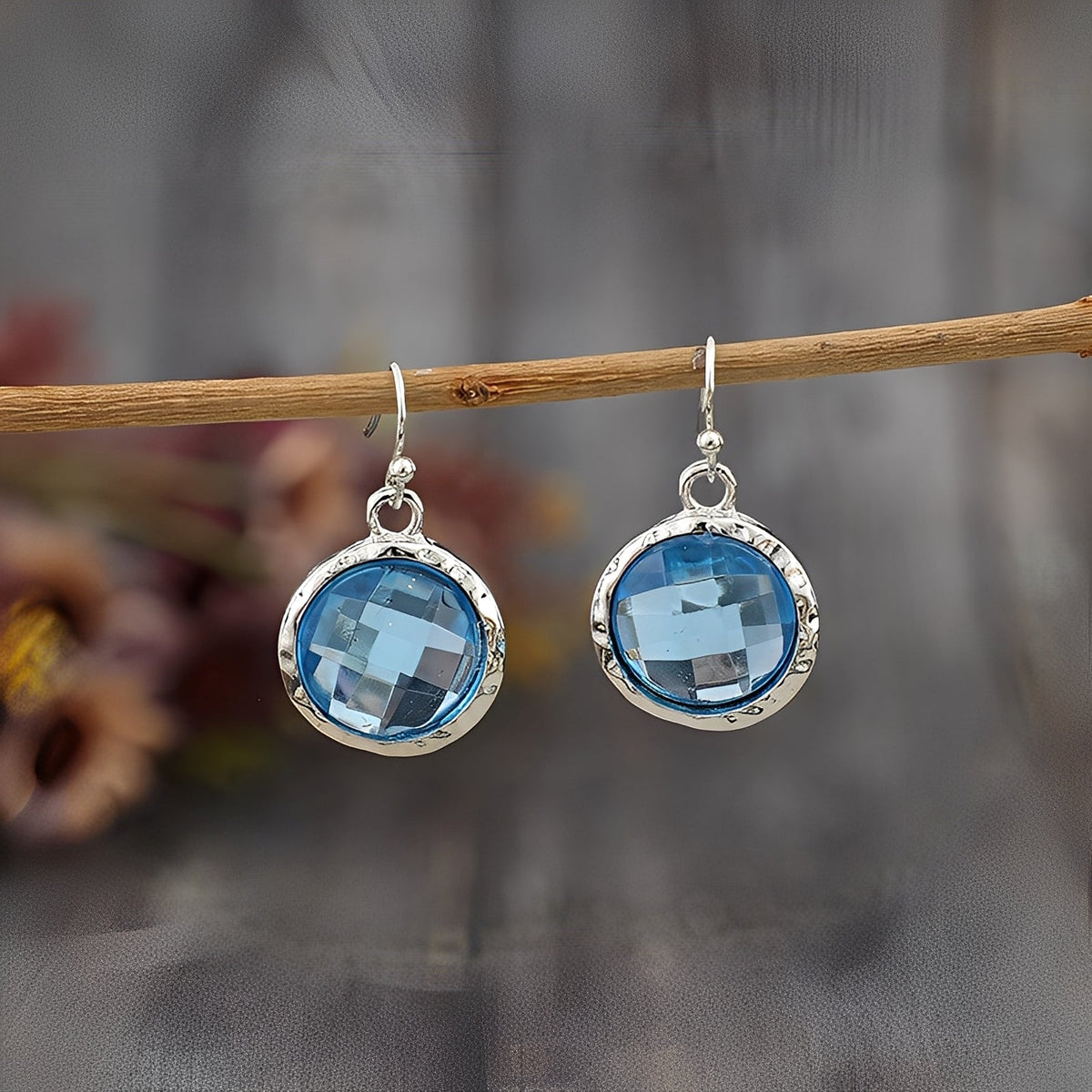 Azura – Vintage Style Earrings Featuring Blue Crystals