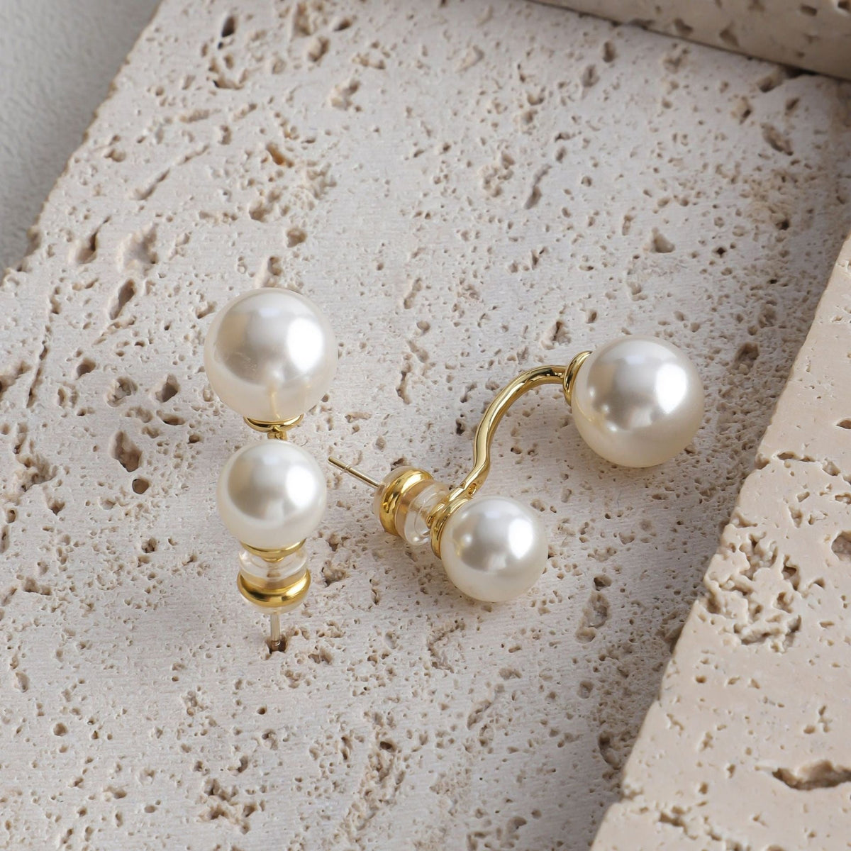 Mav – Elegant Double Pearl Stud Earrings