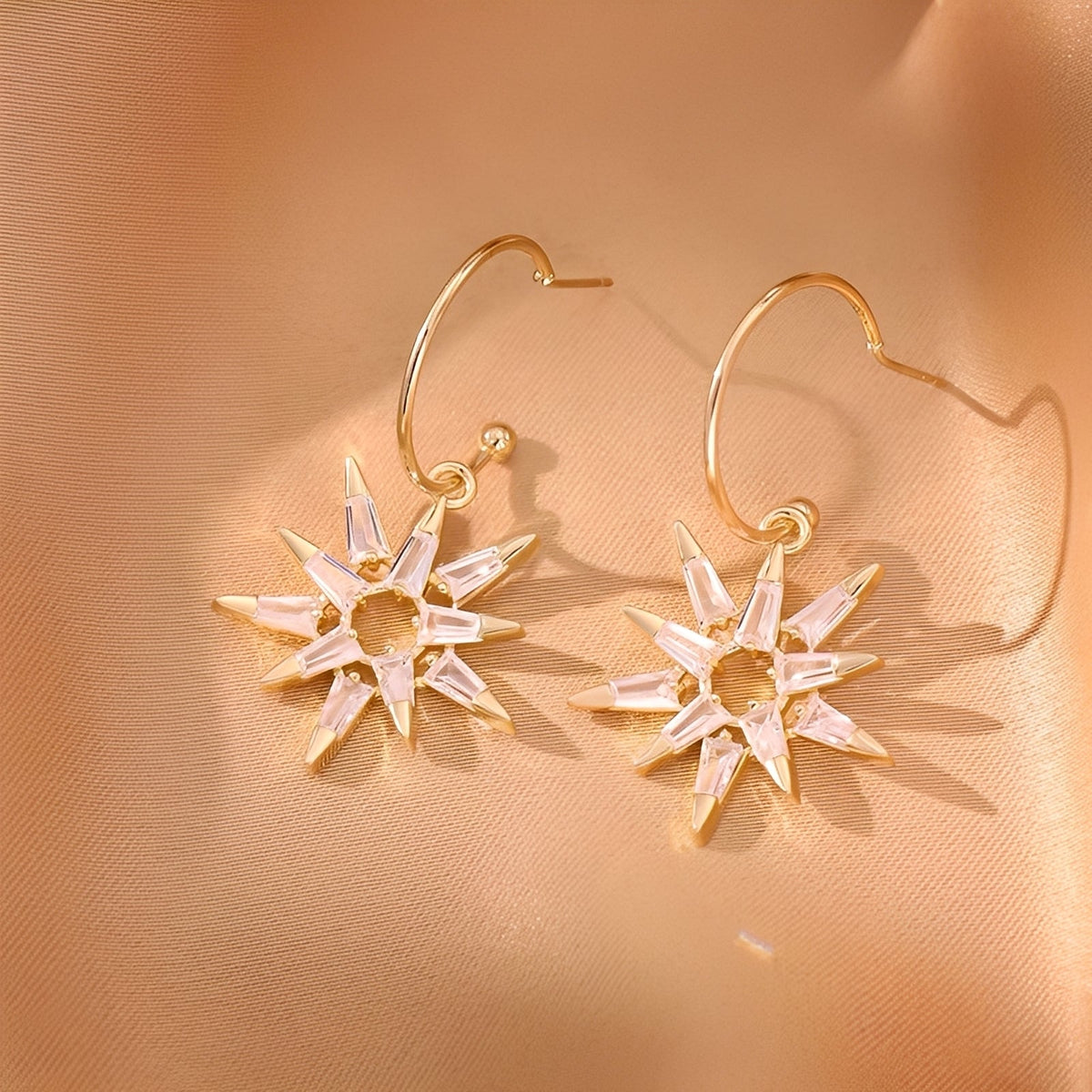 Xienna – Shimmering golden star earrings