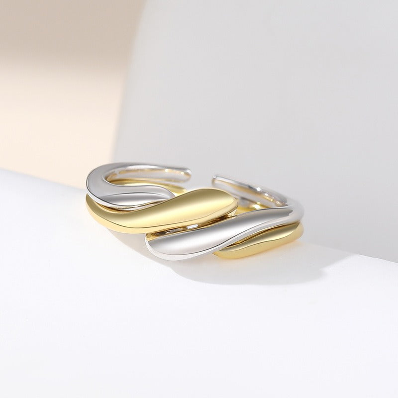 Elaine – S925 Silver Ring with Irregular Wave Design