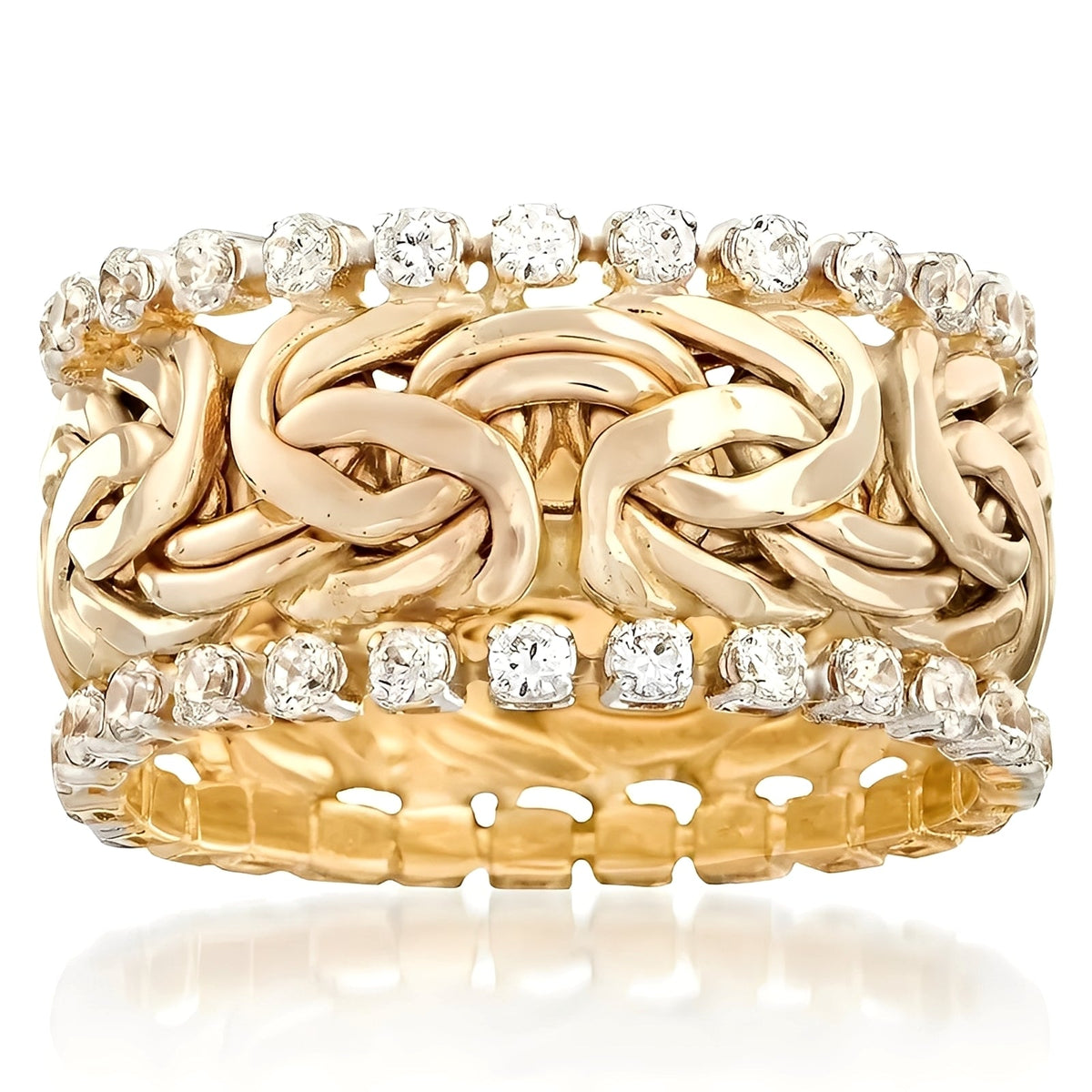 Lydia – Jewelry item crafted from braided gold featuring zirconia