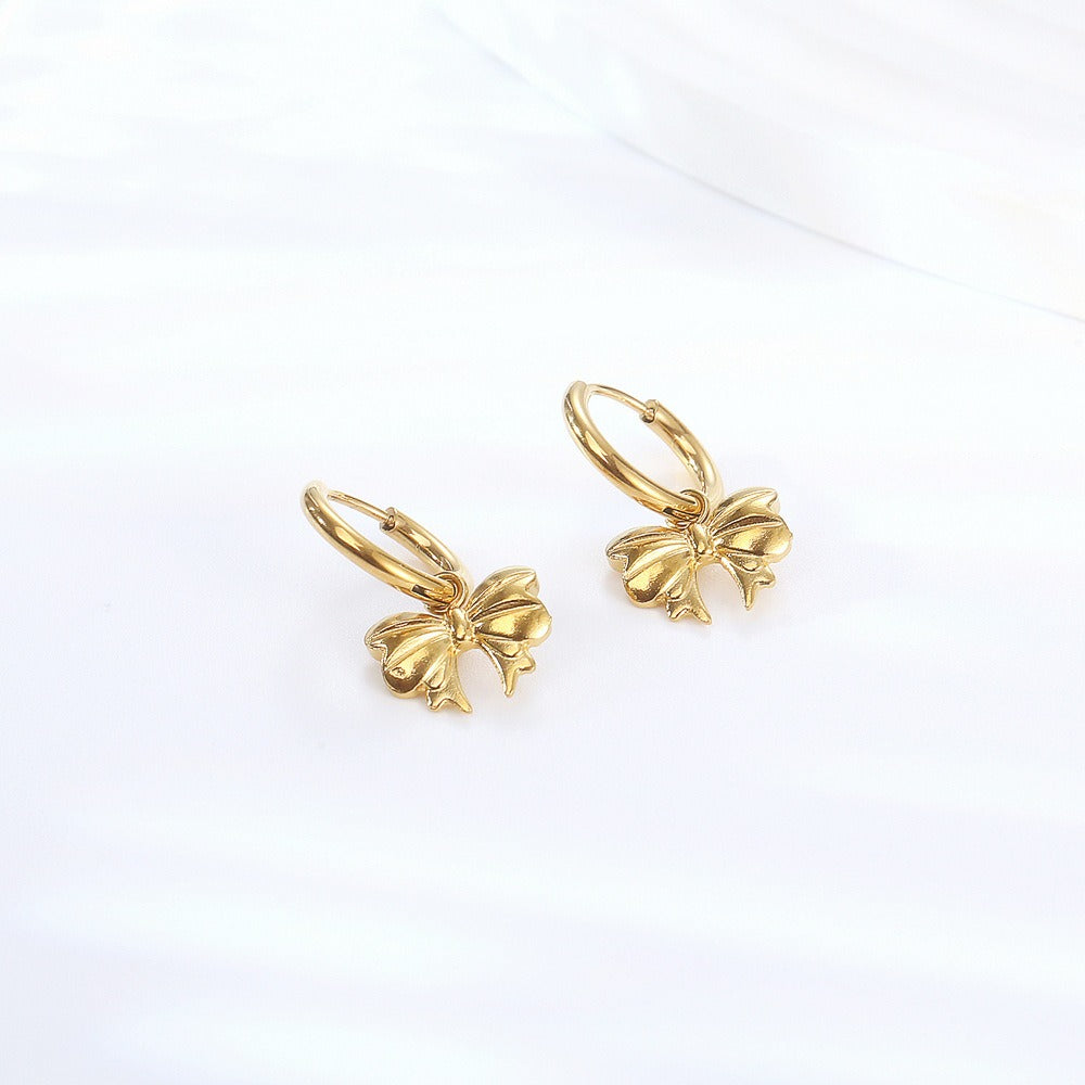 Carla – Bow Hoop Earrings Gold Plated