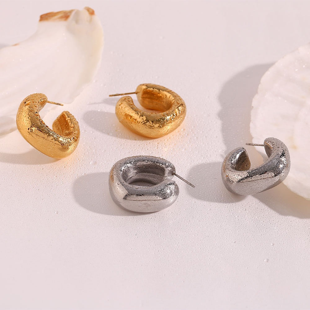 Amandine – Thick Hoops Crafted from Stainless Steel