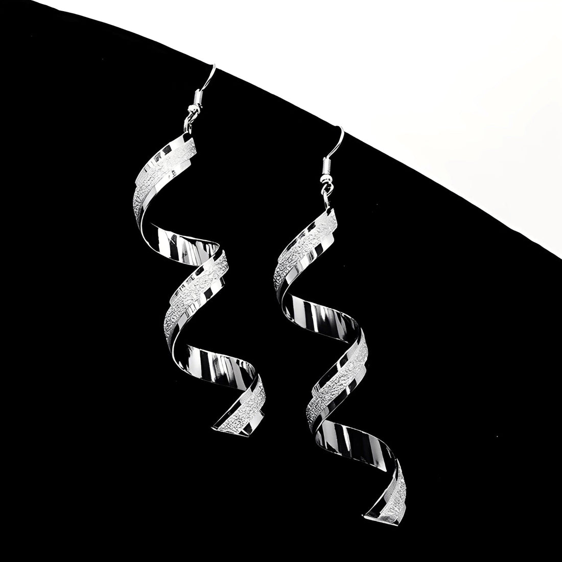 Jia – Dazzling Silver Spiral Earrings