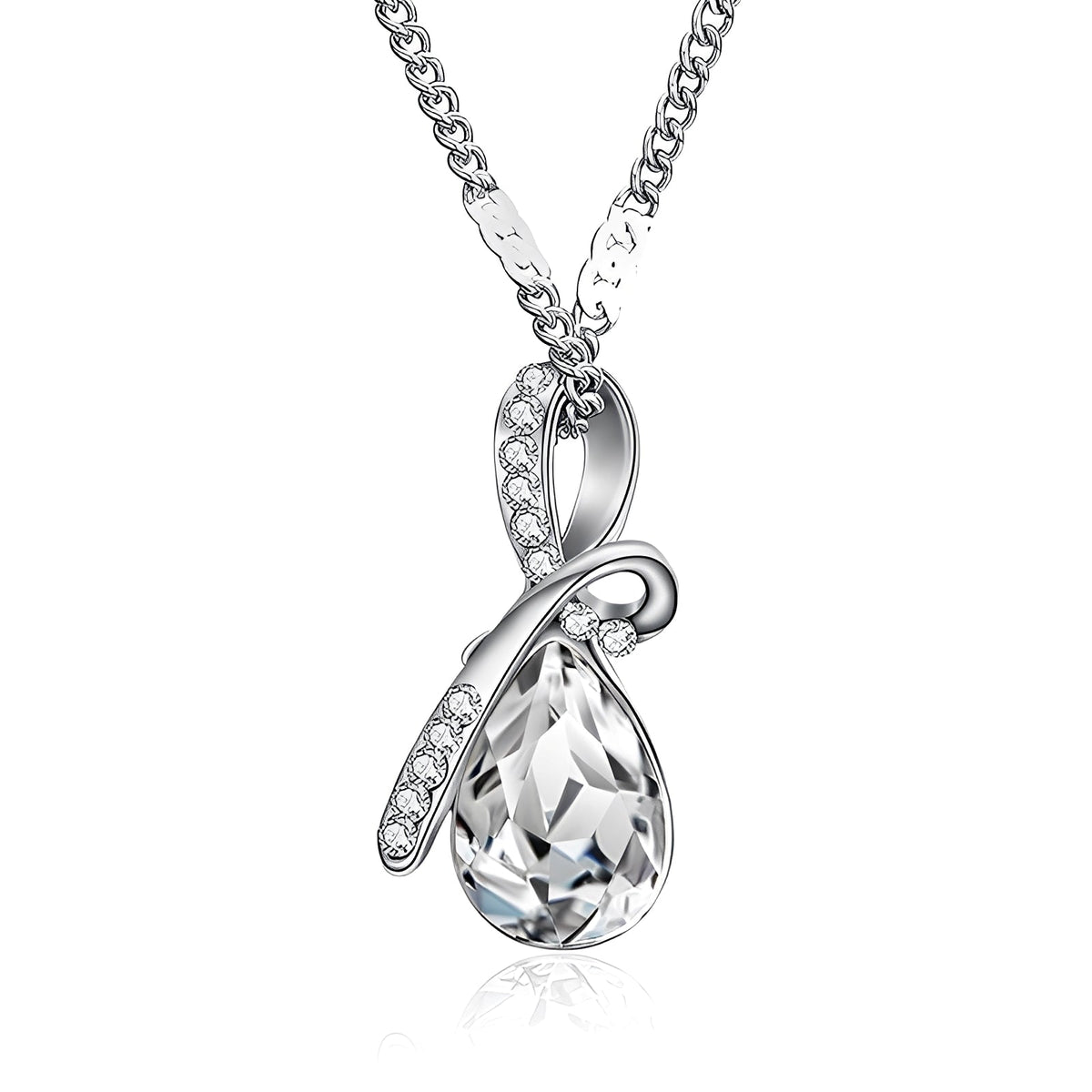 Pilar – Necklace Crystal Sparkling White Gold