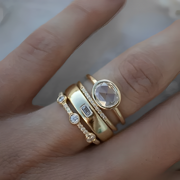Sylvie – Vintage Ring Set in Gold with Zirconia