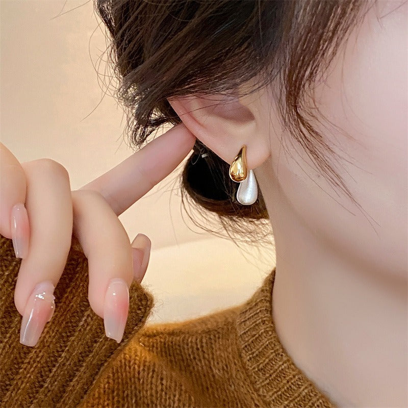 Alina – Dual-Tone Drop Earrings