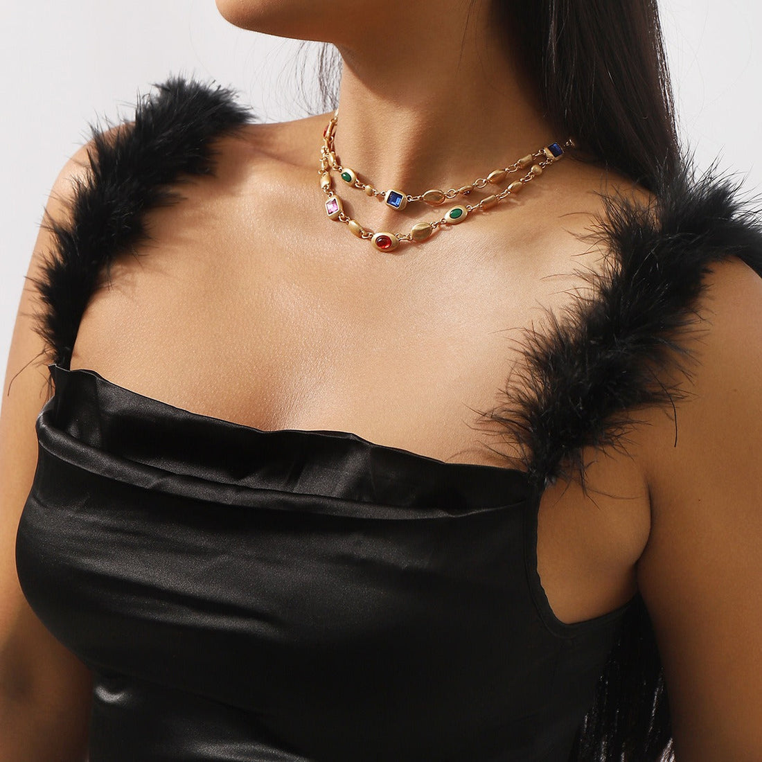 Aileen – Double Stranded Colorful Beads Necklace