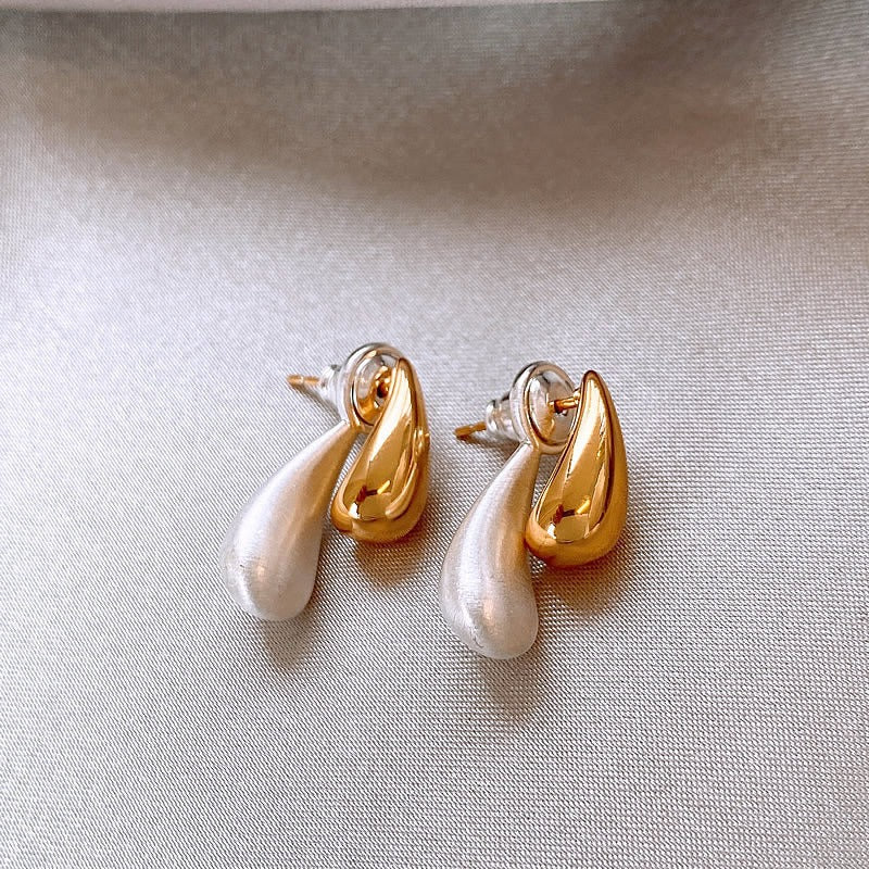 Alina – Dual-Tone Drop Earrings