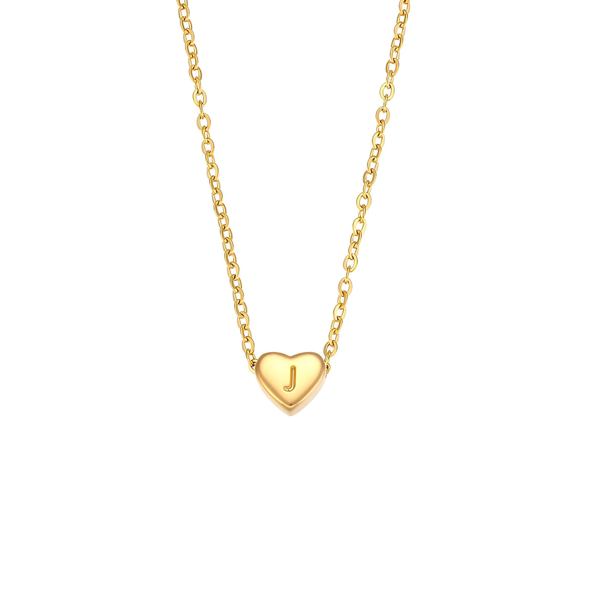 Amora – Heart Initials Necklace in Gold