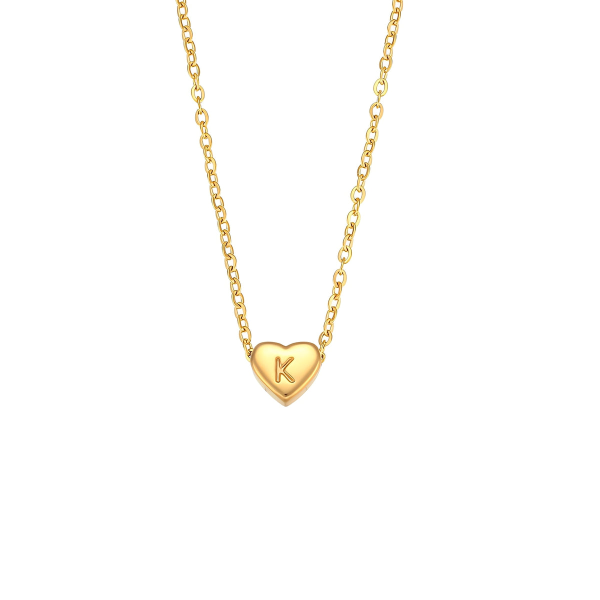 Amora – Heart Initials Necklace in Gold