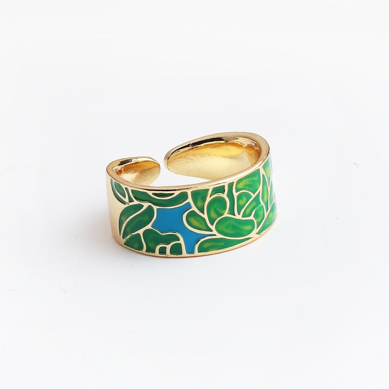 Kamille – Ring Camille Large Blue Leaf Design