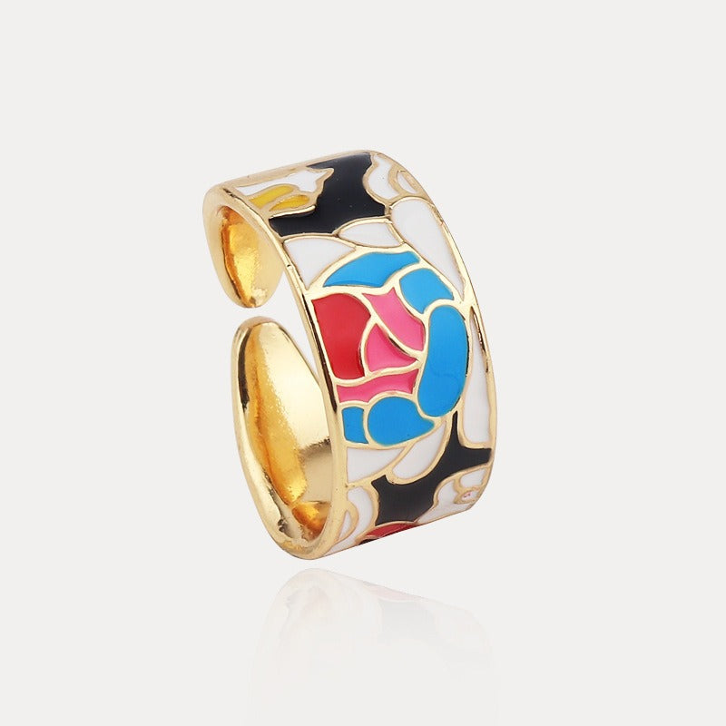 Kamille – Ring Camille Large Blue Leaf Design