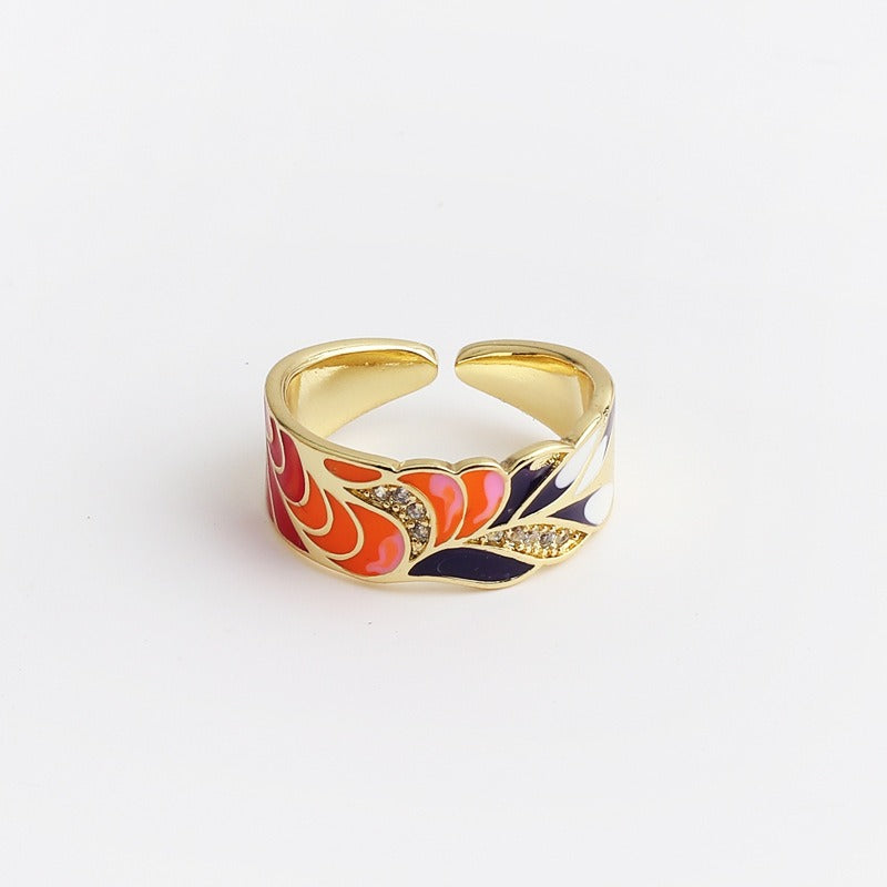 Kamille – Ring Camille Large Blue Leaf Design