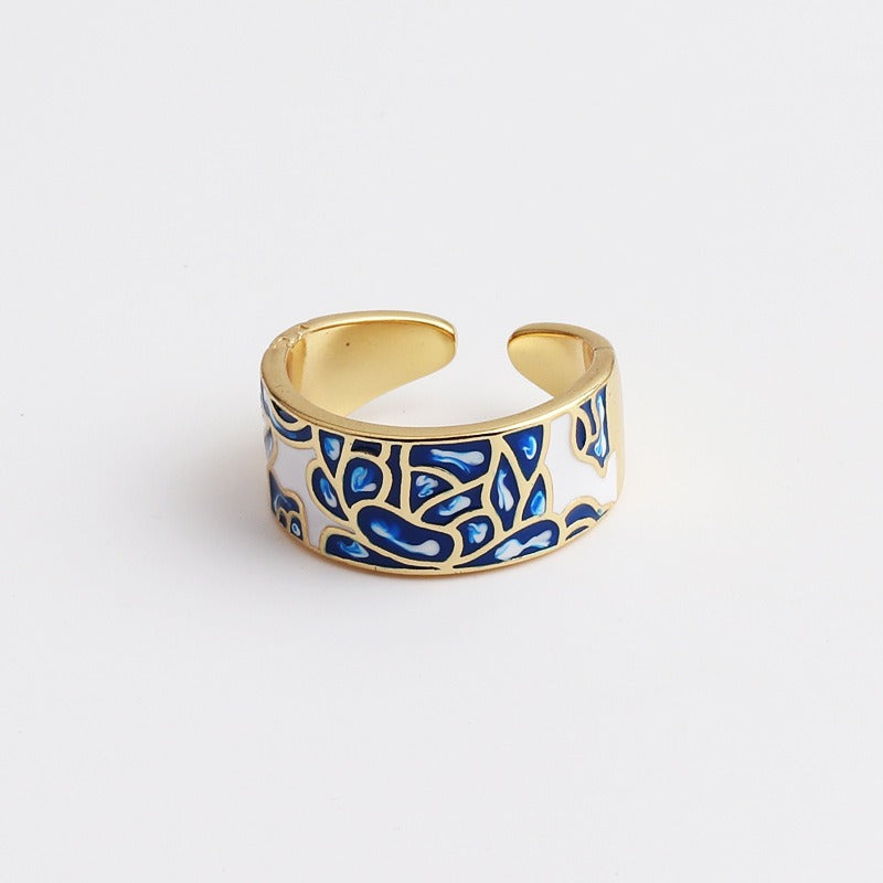 Kamille – Ring Camille Large Blue Leaf Design