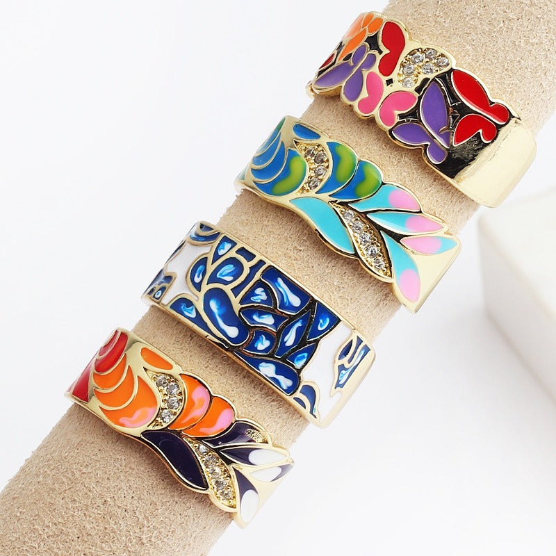 Kamille – Ring Camille Large Blue Leaf Design