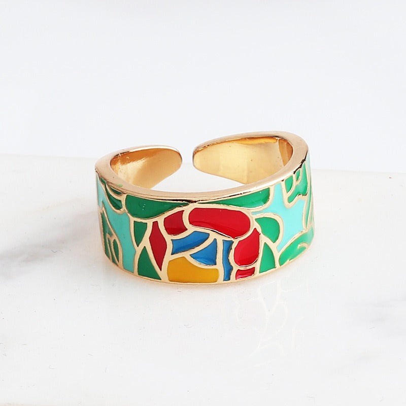 Kamille – Ring Camille Large Blue Leaf Design