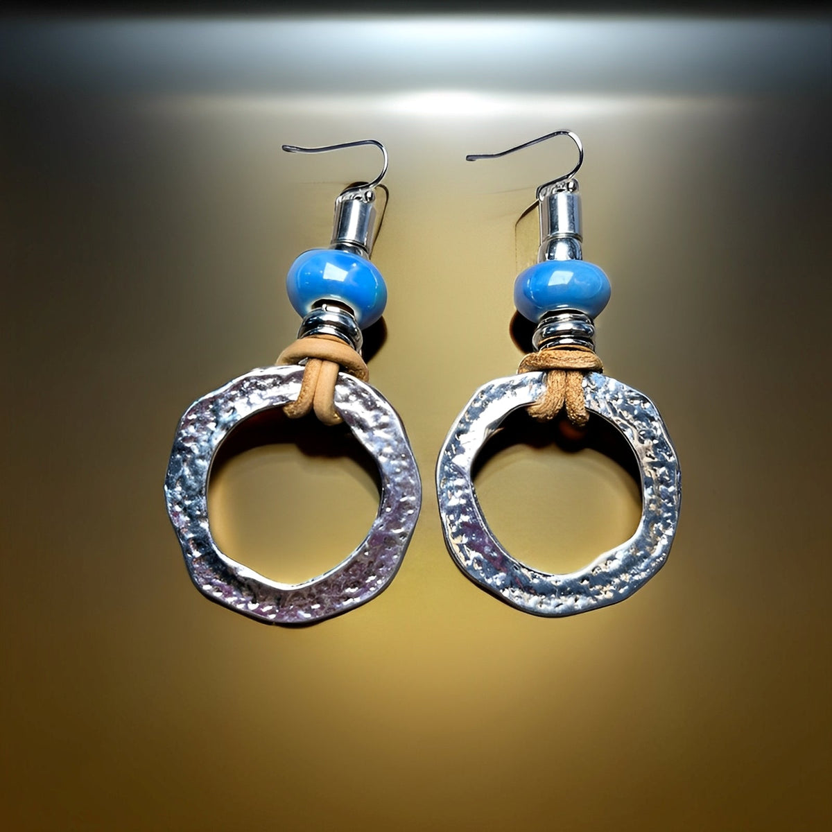 Mira – Silver Circular Earrings in Boho Vintage Style