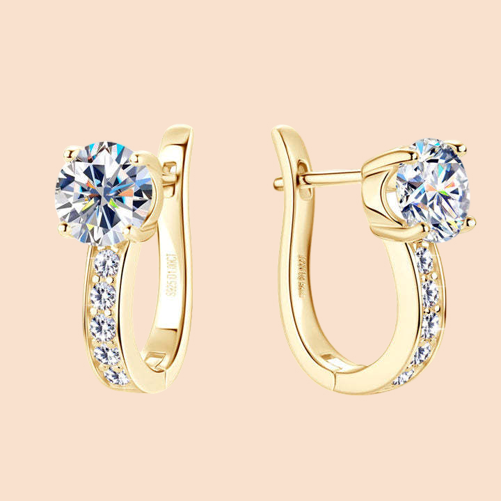 Nathalie – Huggie Earrings Crafted from Moissanite Gold 18K